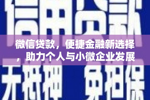 保亭微信贷款，便捷金融新选择，助力个人与小微企业发展