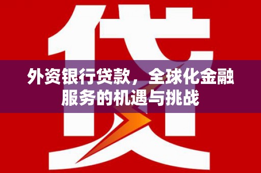 保亭外资银行贷款，全球化金融服务的机遇与挑战