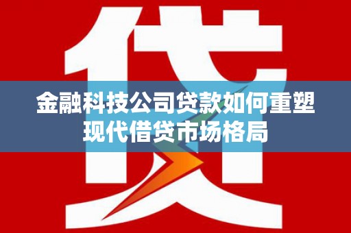 保亭金融科技公司贷款如何重塑现代借贷市场格局