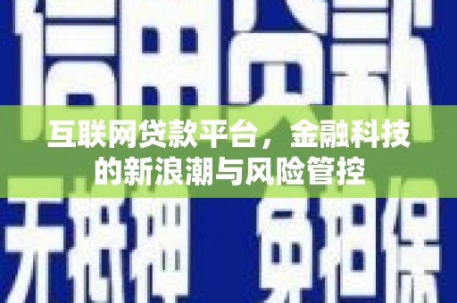 保亭互联网贷款平台，金融科技的新浪潮与风险管控
