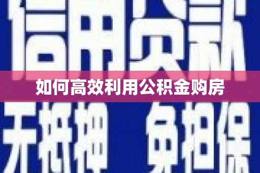 保亭如何高效利用公积金购房
