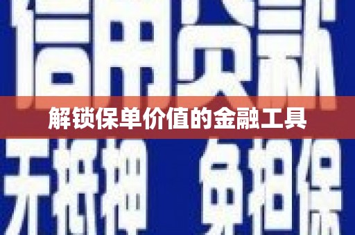 保亭解锁保单价值的金融工具